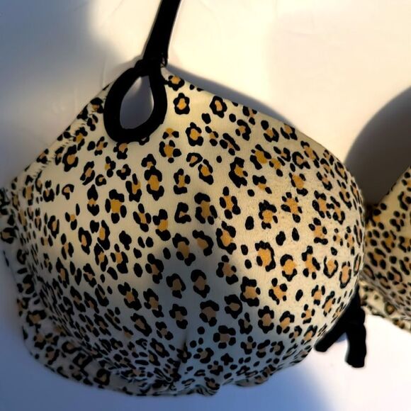 Victoria's Secret Leopard Print Underwire Push-up Bikini Top 36D - Picture 3 of 10